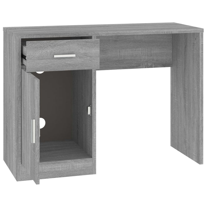 Birou cu sertar și dulap gri sonoma 100x40x73 cm lemn prelucrat - WALTI WALTI