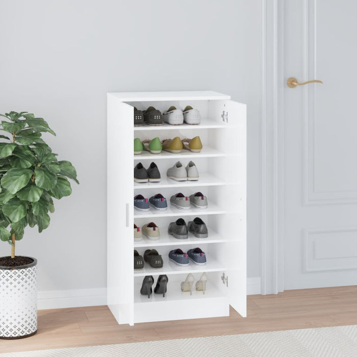 Pantofar, alb extralucios, 55x35x108 cm, lemn prelucrat - WALTI WALTI