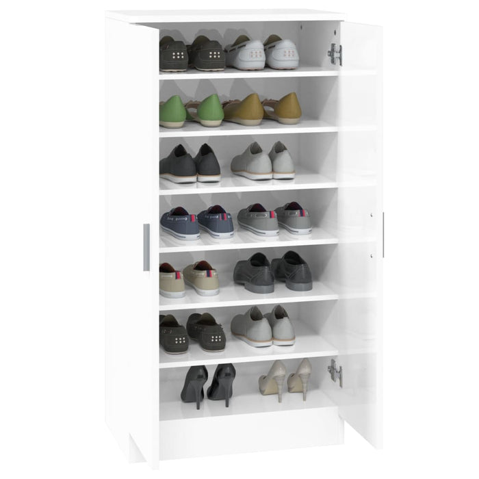 Pantofar, alb extralucios, 55x35x108 cm, lemn prelucrat - WALTI WALTI