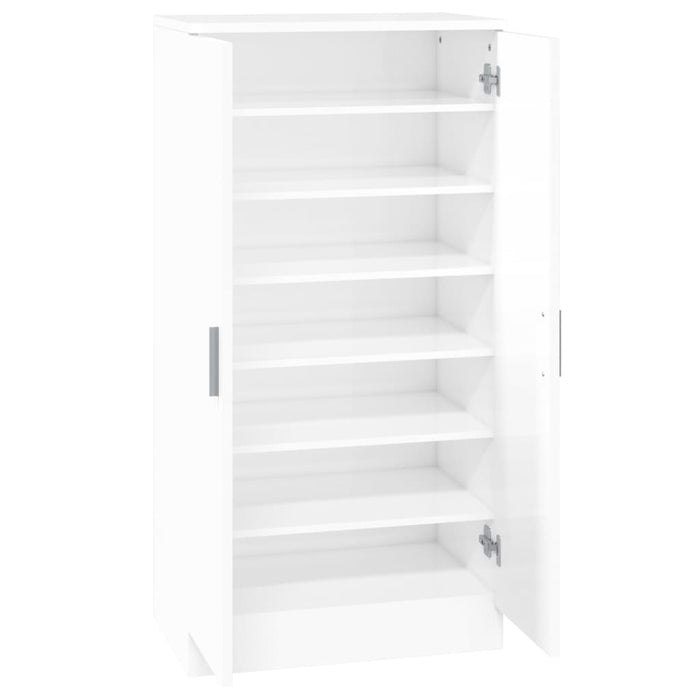 Pantofar, alb extralucios, 55x35x108 cm, lemn prelucrat - WALTI WALTI
