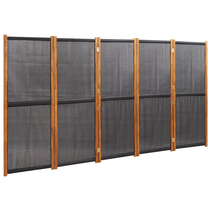 Paravan de cameră cu 5 panouri, negru, 350x180 cm - WALTI WALTI