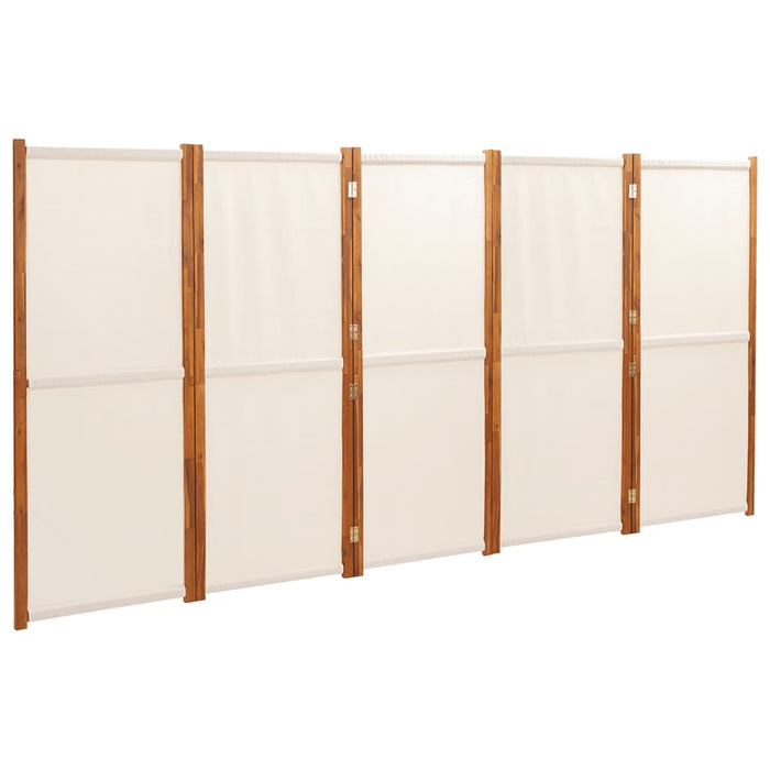 Paravan de cameră cu 5 panouri, alb crem, 350x180 cm - WALTI WALTI