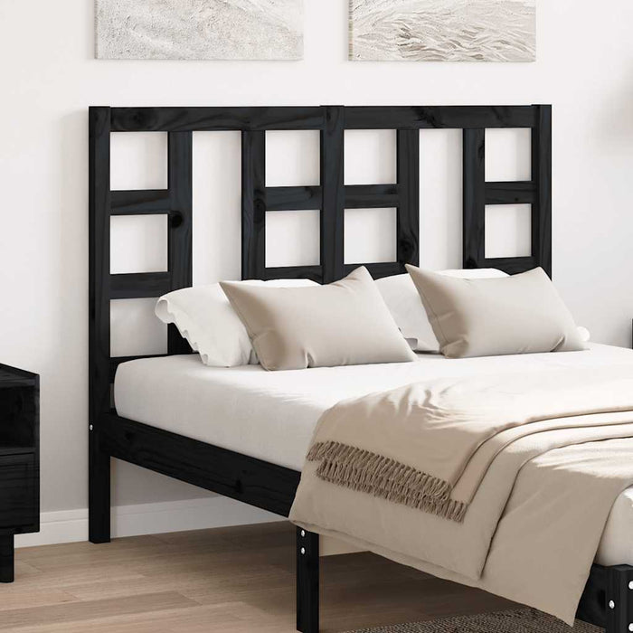 Tăblie de pat, negru, 126x4x100 cm, lemn masiv de pin - WALTI WALTI