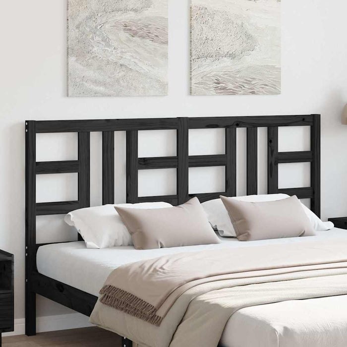 Tăblie de pat, negru, 146x4x100 cm, lemn masiv de pin - WALTI WALTI