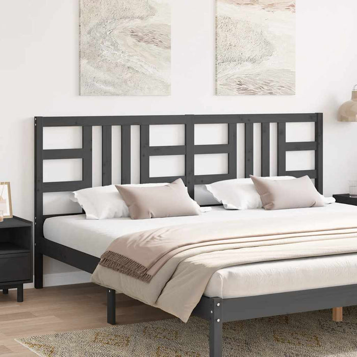 Tăblie de pat, gri, 206x4x100 cm, lemn masiv de pin - WALTI WALTI