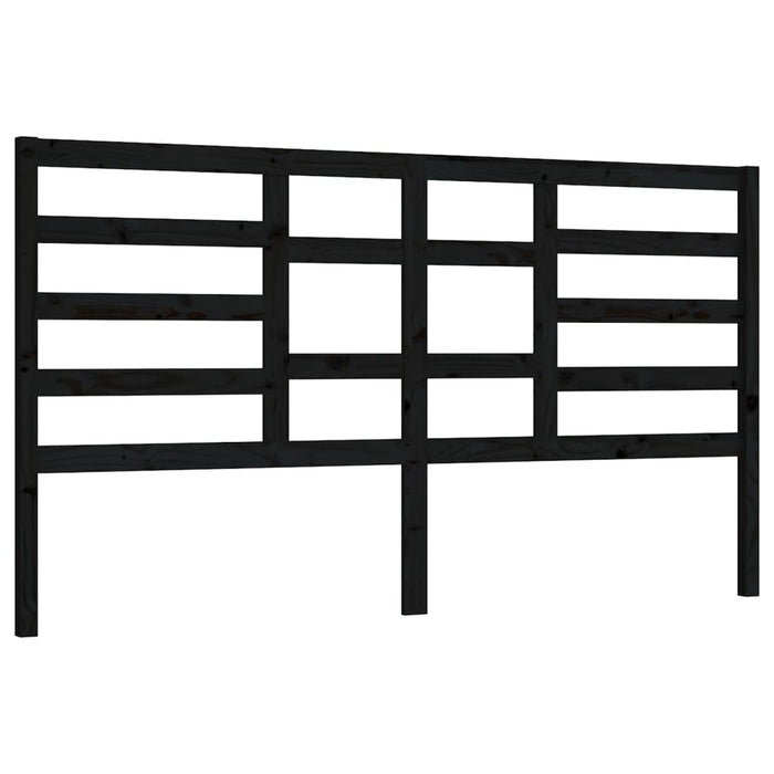 Tăblie de pat, negru, 206x4x104 cm, lemn masiv de pin WALTI