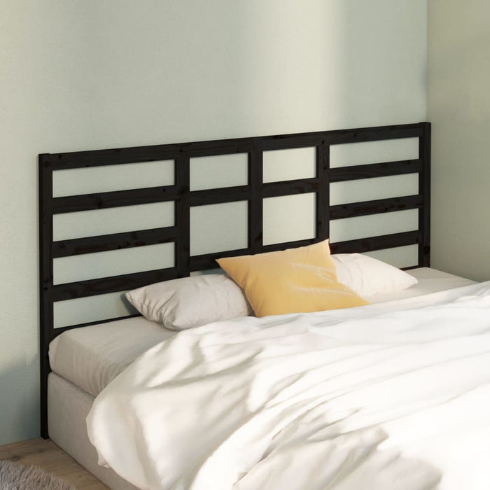 Tăblie de pat, negru, 206x4x104 cm, lemn masiv de pin WALTI