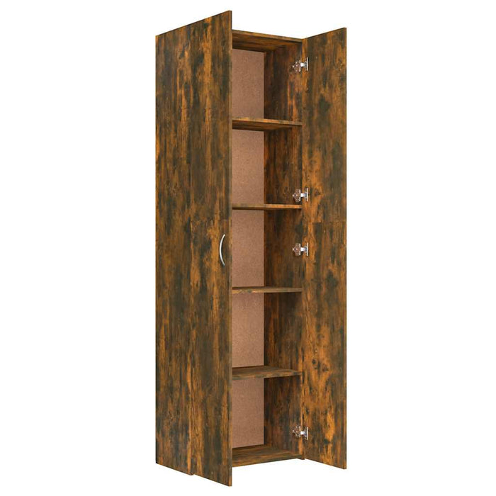 Dulap de birou stejar fumuriu 60x32x190 cm lemn prelucrat - WALTI WALTI