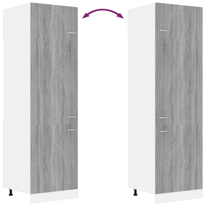 Dulap de frigider “Lyon”, gri sonoma, 60x57x207 cm - WALTI WALTI