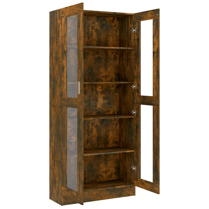 Dulap vitrină stejar fumuriu 82,5x30,5x185 cm lemn prelucrat - WALTI WALTI