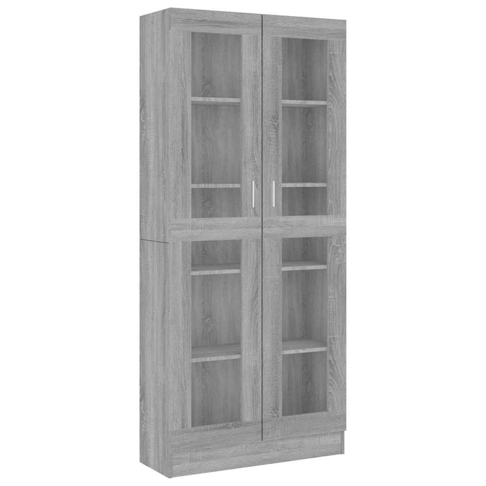 Dulap vitrină, gri sonoma, 82,5x30,5x185 cm, lemn prelucrat - WALTI WALTI