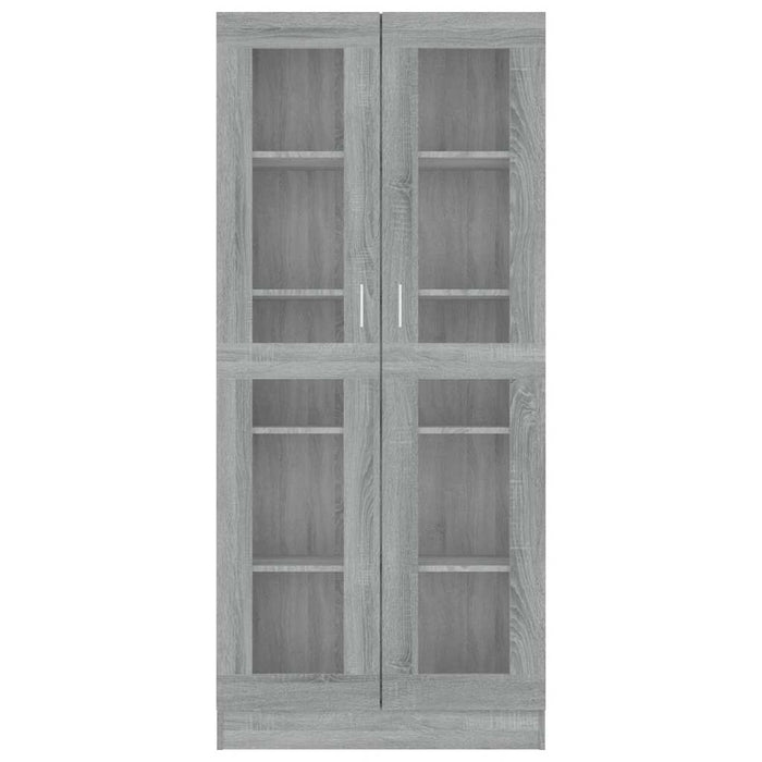 Dulap vitrină, gri sonoma, 82,5x30,5x185 cm, lemn prelucrat - WALTI WALTI