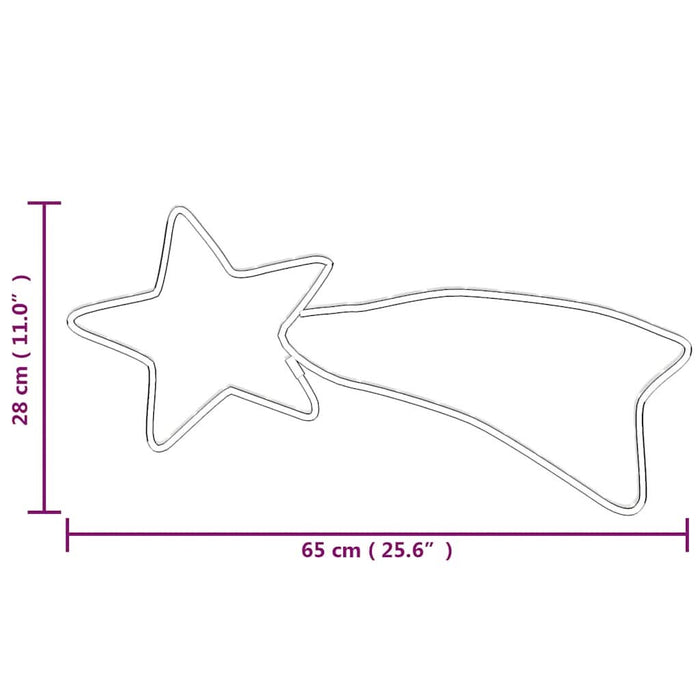 Figurină cometă de Crăciun, 48 LED-uri, alb cald, 65x28 cm WALTI