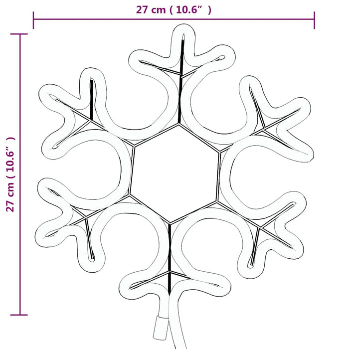 Figurină Crăciun fulg de zăpadă, 48 LED-uri, alb cald, 27x27 cm - WALTI WALTI