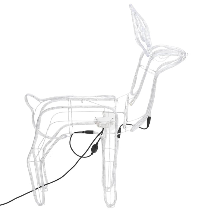 Figurină ren de Crăciun cu cap mobil, alb cald, 76x42x87 cm WALTI