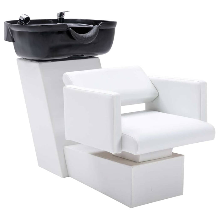 Unitate de șamponare cu scaune de salon, piele ecologică WALTI
