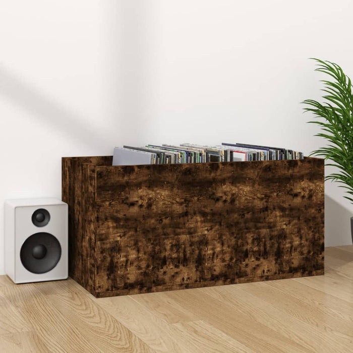 Cutie de depozitare viniluri, stejar fumuriu, 71x34x36 cm, lemn WALTI