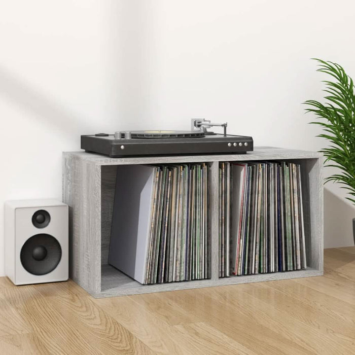 Cutie de depozitare viniluri, gri sonoma, 71x34x36 cm, lemn - WALTI WALTI