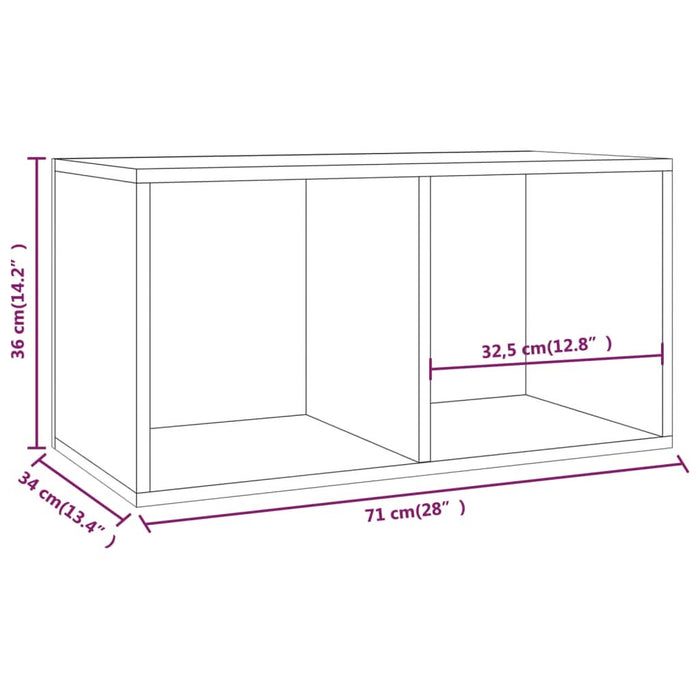 Cutie de depozitare viniluri, gri sonoma, 71x34x36 cm, lemn - WALTI WALTI