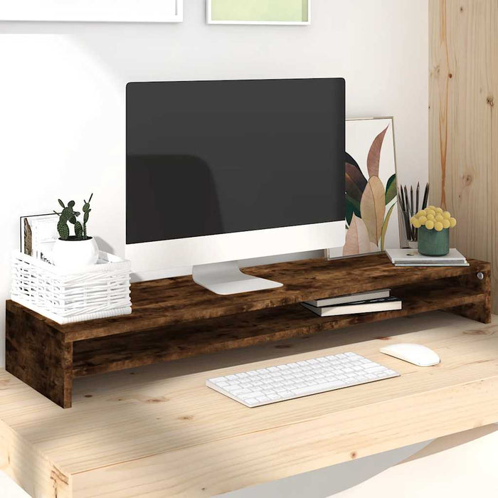 Suport pentru monitor stejar fumuriu 100x24x13cm lemn prelucrat - WALTI WALTI