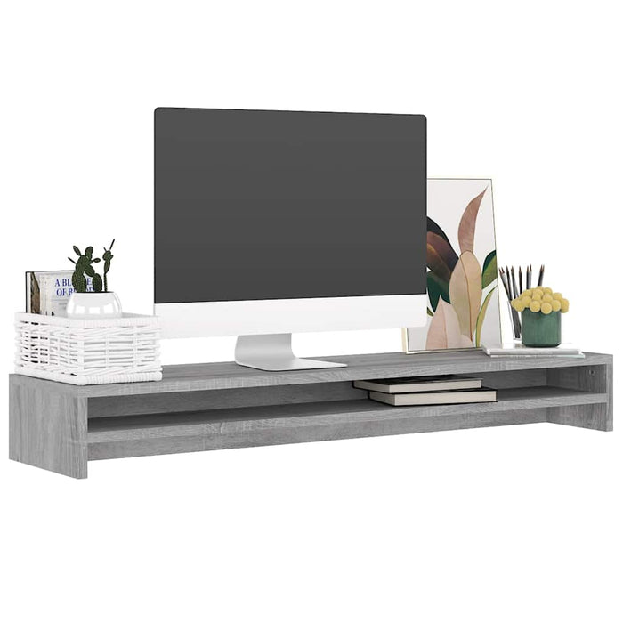 Suport pentru monitor gri sonoma 100x24x13 cm lemn prelucrat - WALTI WALTI