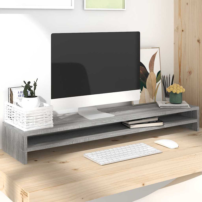 Suport pentru monitor gri sonoma 100x24x13 cm lemn prelucrat - WALTI WALTI