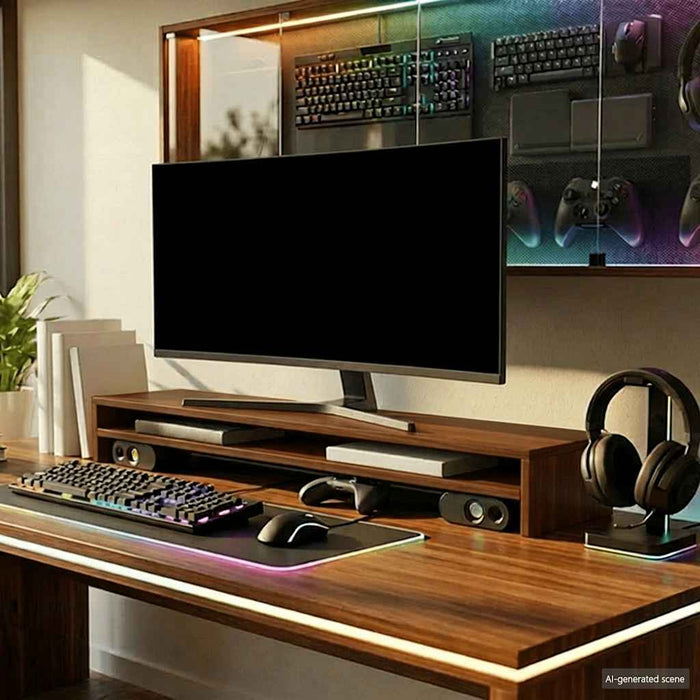 Suport pentru monitor stejar maro 100x24x13 cm lemn prelucrat WALTI