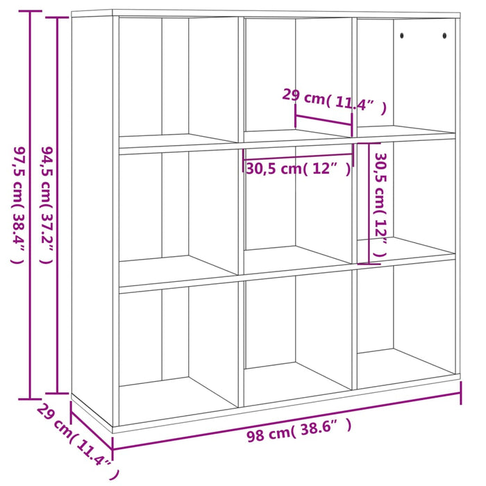 Bibliotecă, gri sonoma, 98x29x97,5 cm - WALTI WALTI