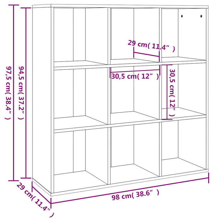 Bibliotecă, gri sonoma, 98x29x97,5 cm WALTI