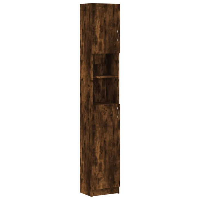 Dulap de baie, stejar fumuriu, 32x25,5x190 cm, lemn prelucrat - WALTI WALTI