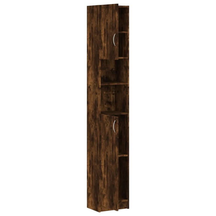 Dulap de baie, stejar fumuriu, 32x25,5x190 cm, lemn prelucrat - WALTI WALTI