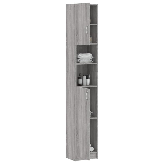 Dulap de baie, gri sonoma, 32x25,5x190 cm, lemn prelucrat - WALTI WALTI
