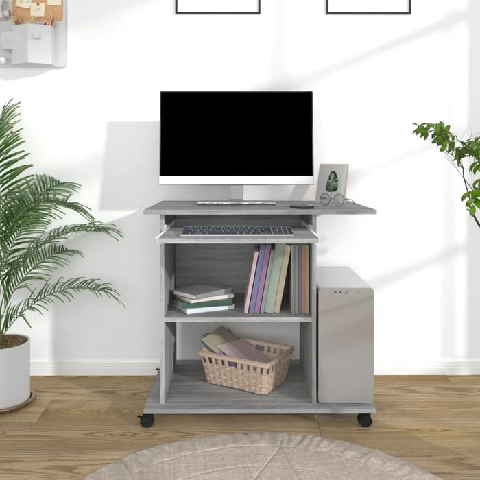 Birou pentru computer, gri sonoma, 80x50x75 cm, lemn prelucrat - WALTI WALTI