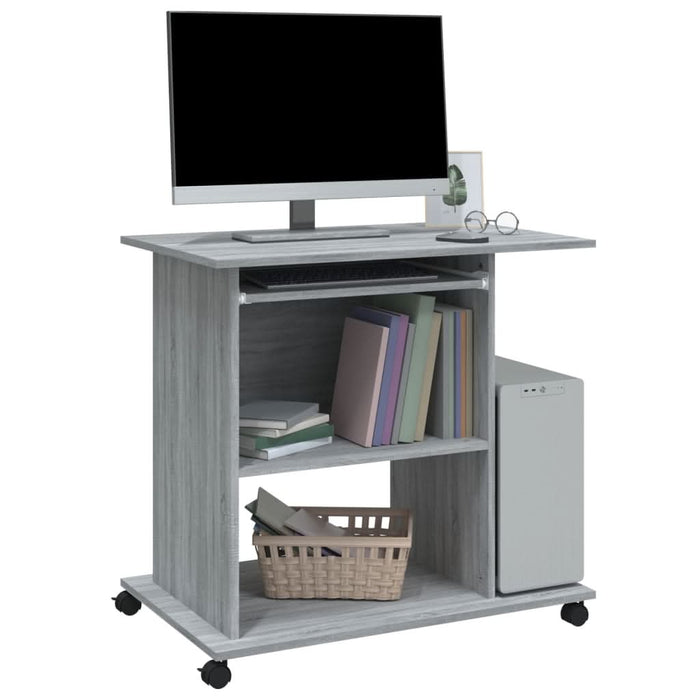 Birou pentru computer, gri sonoma, 80x50x75 cm, lemn prelucrat - WALTI WALTI