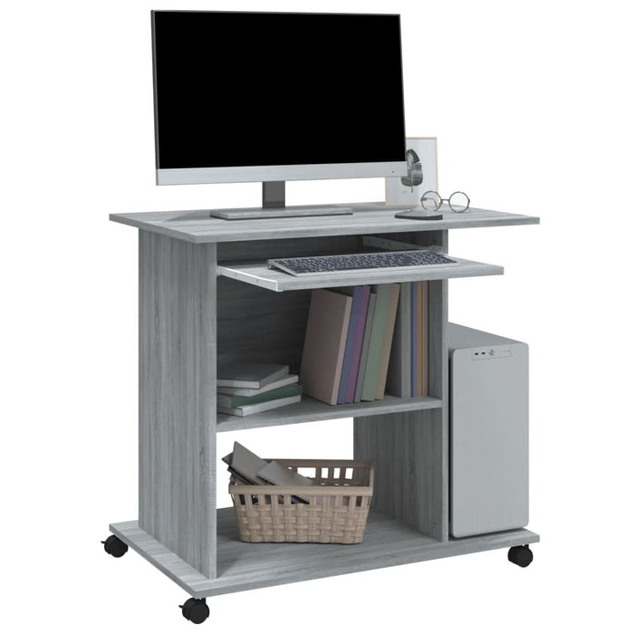 Birou pentru computer, gri sonoma, 80x50x75 cm, lemn prelucrat - WALTI WALTI