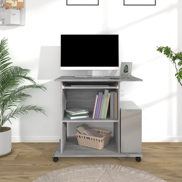 Birou pentru computer, gri sonoma, 80x50x75 cm, lemn prelucrat - WALTI WALTI