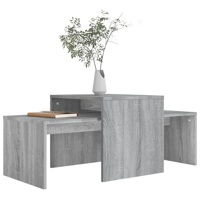 Set măsuță de cafea, gri sonoma, 100x48x40 cm, lemn prelucrat - WALTI WALTI