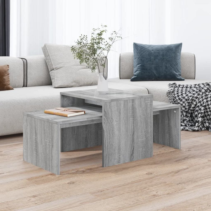 Set măsuță de cafea, gri sonoma, 100x48x40 cm, lemn prelucrat - WALTI WALTI