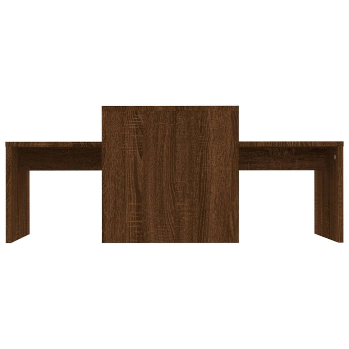Set măsuțe de cafea, stejar maro, 100x48x40 cm, lemn prelucrat WALTI