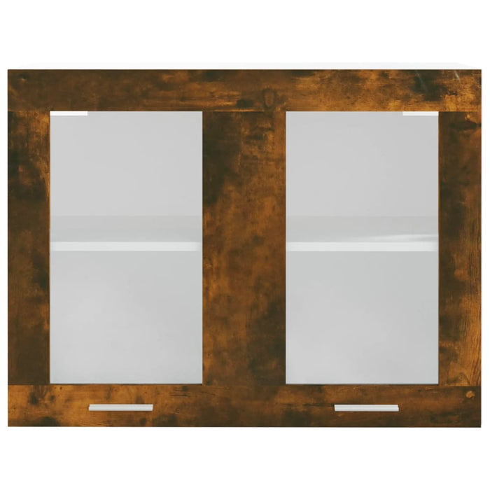 Dulap de sticlă suspendat “Lyon”, stejar fumuriu, 80x31x60 cm - WALTI WALTI