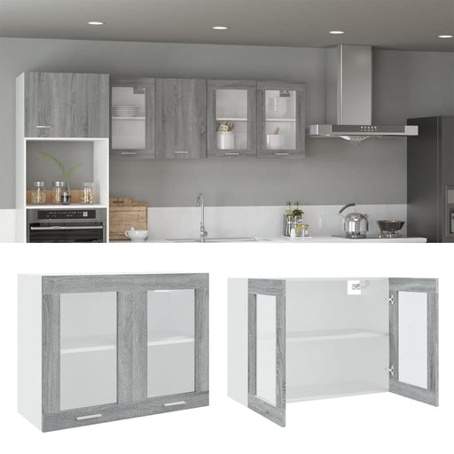 Dulap de sticlă suspendat “Lyon” gri sonoma 80x31x60 cm - WALTI WALTI