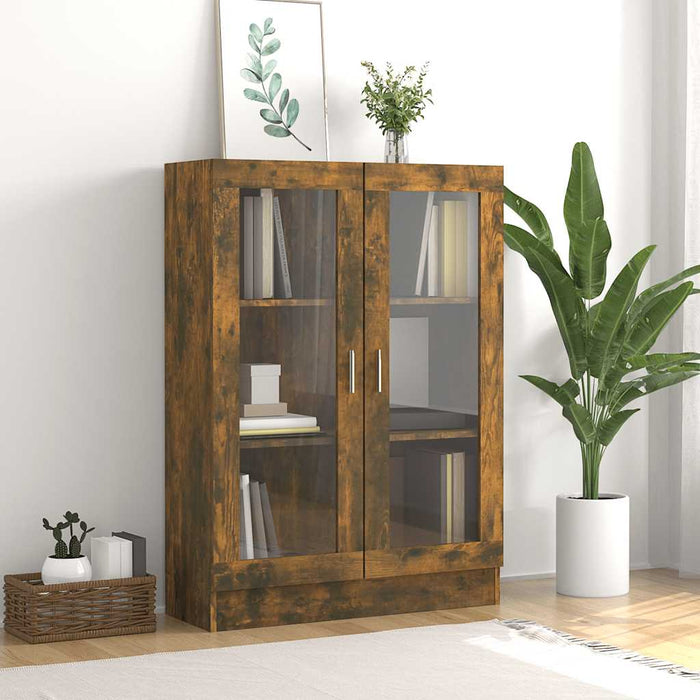 Dulap vitrină, stejar fumuriu, 82,5x30,5x115 cm, lemn prelucrat - WALTI WALTI