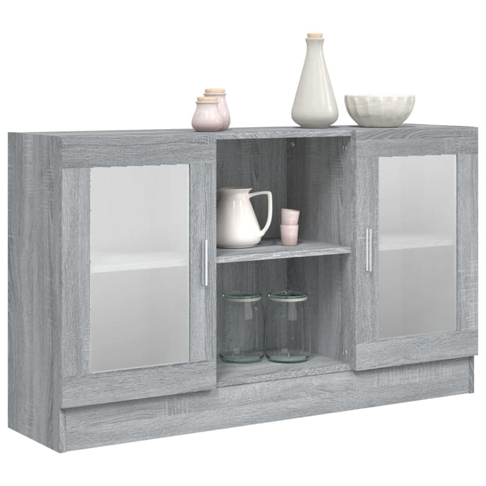 Dulap vitrină, gri sonoma, 120x30,5x70 cm, lemn prelucrat - WALTI WALTI