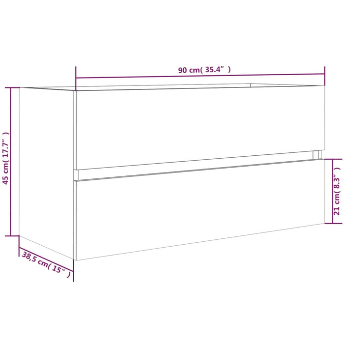 Dulap chiuvetă, stejar fumuriu, 90x38,5x45 cm, lemn prelucrat - WALTI WALTI