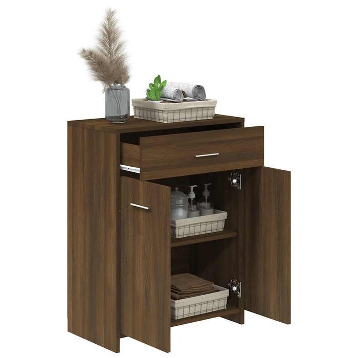 Dulap de baie, stejar maro, 60x33x80 cm, lemn prelucrat WALTI