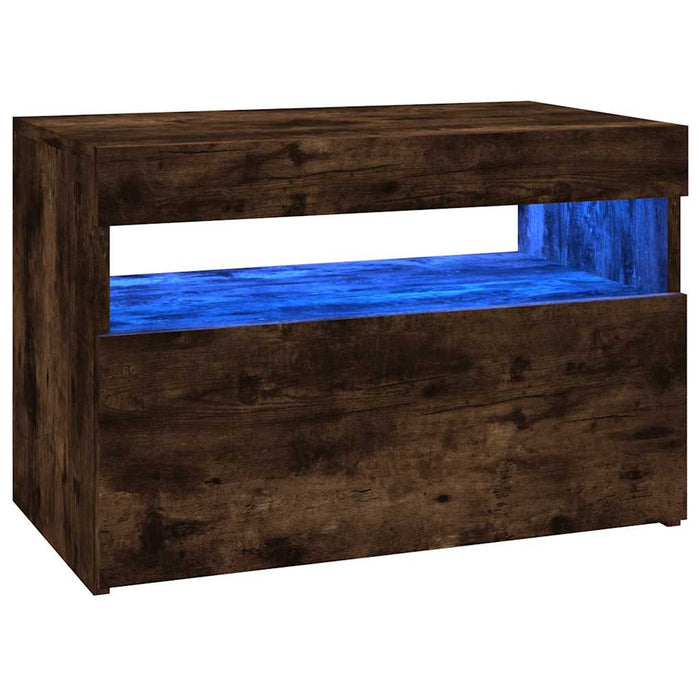 Comodă TV cu lumini LED, stejar fumuriu, 60x35x40 cm - WALTI WALTI