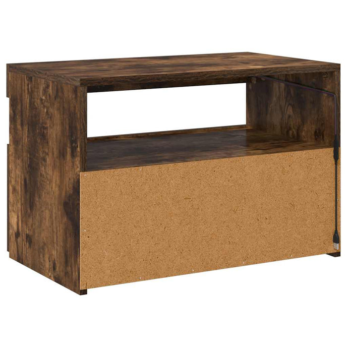Comodă TV cu lumini LED, stejar fumuriu, 60x35x40 cm - WALTI WALTI