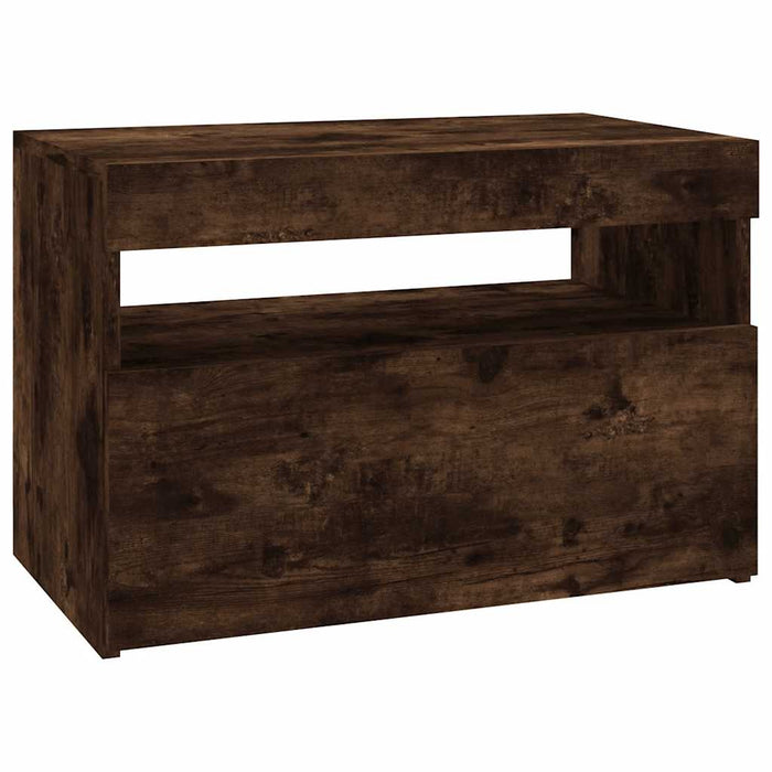 Comodă TV cu lumini LED, stejar fumuriu, 60x35x40 cm - WALTI WALTI