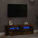 Comode TV cu lumini LED, 2 buc., stejar fumuriu, 60x35x40 cm - WALTI WALTI