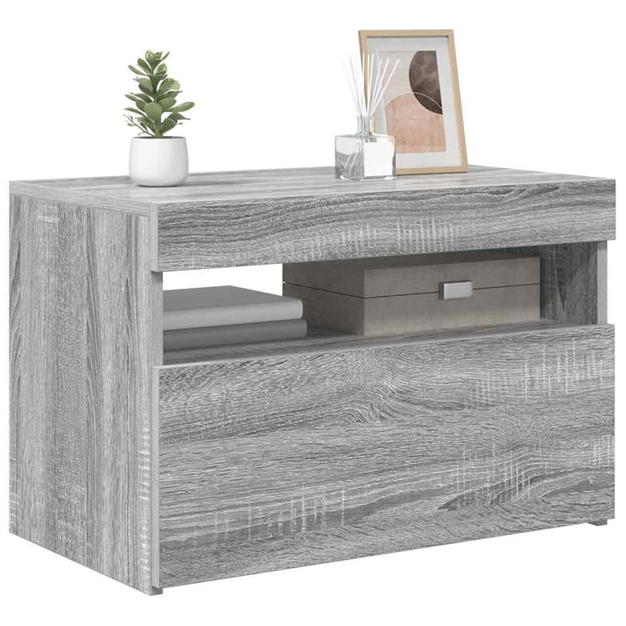Comodă TV cu lumini LED, gri sonoma, 60x35x40 cm - WALTI WALTI